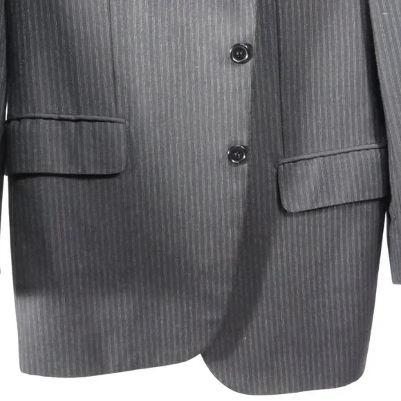 Brioni Dark Navy Suit Jacket w/ Vertical Stripes